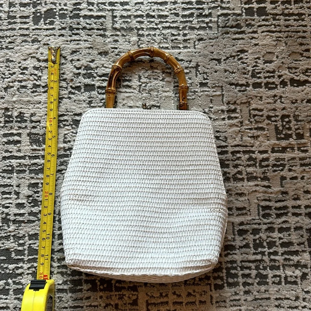 Vintage purse with bamboo handle in excellent Condition - Picture 6 of 8